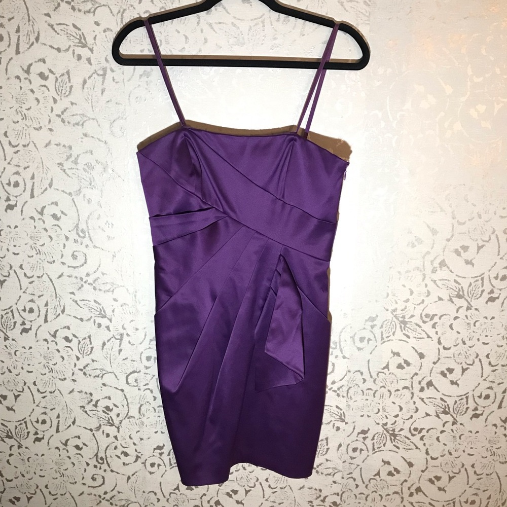 Max and Cleo Silky Purple Cocktail Mini Dress